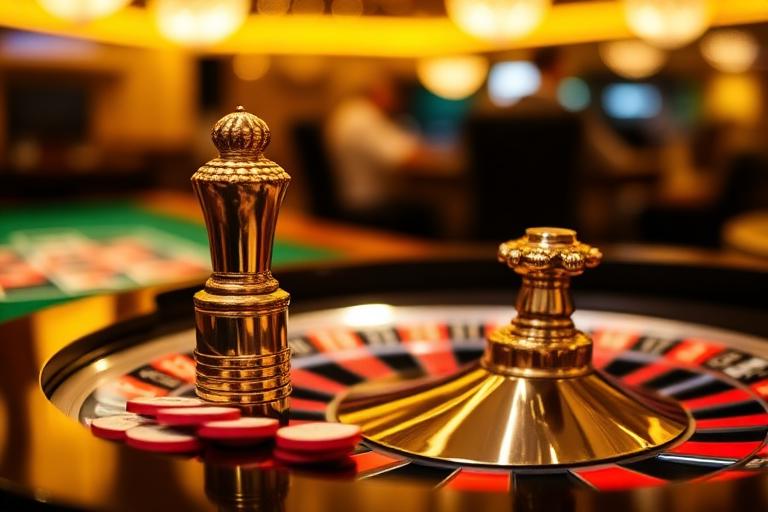 Zdjęcie stołu do gry (ruletka lub poker) z miękkim oświetleniem