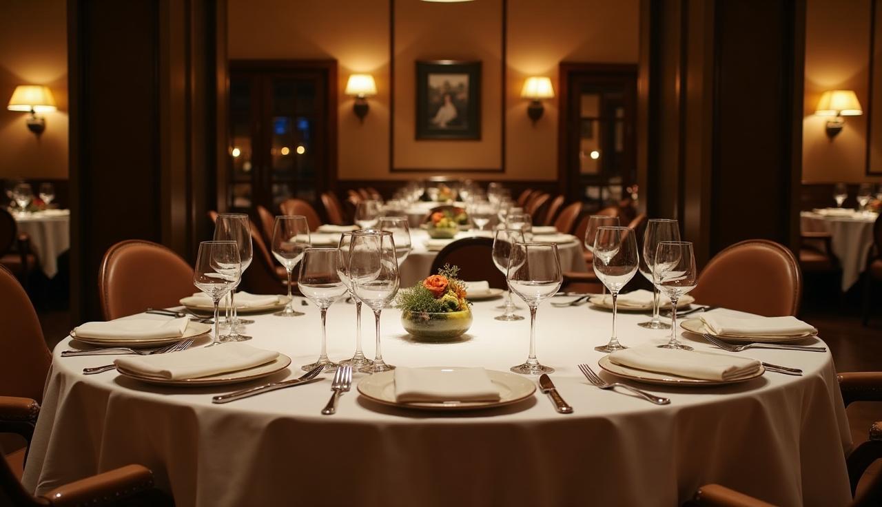 Stolik VIP z eleganckim nakryciem.